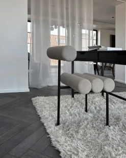 Silla de comedor Hiro, Black frame-Sand*101 Copenhagen Clearance