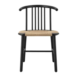Silla de comedor VIOR asiento trenzado, Roble lacado en negro-natural*NJRD Sale