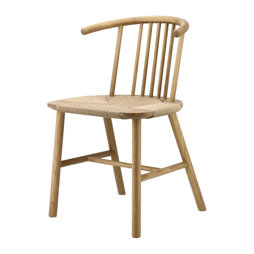 Silla de comedor VIOR asiento trenzado, Roble lacado-natural*NJRD Sale