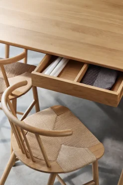 Silla de comedor VIOR asiento trenzado, Roble lacado-natural*NJRD Sale