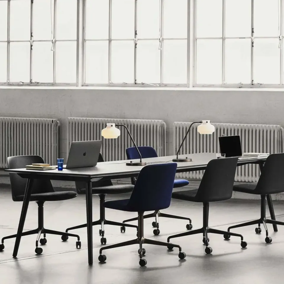 Silla de oficina Rely HW23, Tela hallingdal 224 peanut, bronserat stativ*&Tradition New