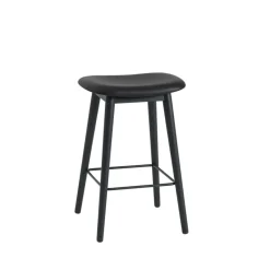 Silla Fiber counter stool 65 cm, Cuero , patas negras*Muuto New