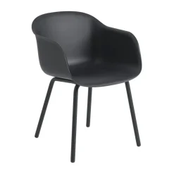 Silla Fiber Outdoor Armchair con patas de acero, Anthracite black (plastic)*Muuto Online