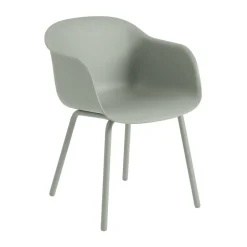 Silla Fiber Outdoor Armchair con patas de acero, Dusty green*Muuto Discount