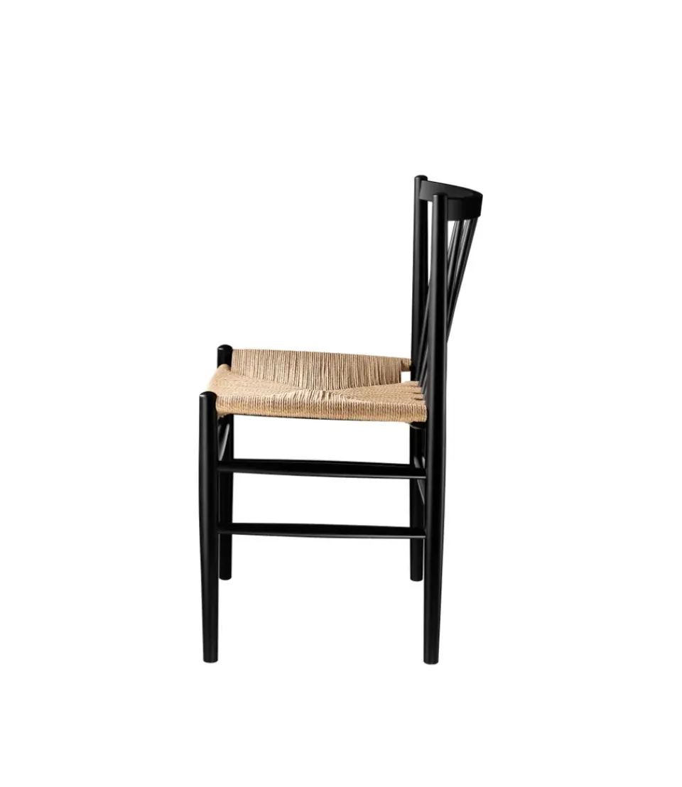 Silla J80, Beech black painted-nature*FDB Møbler New