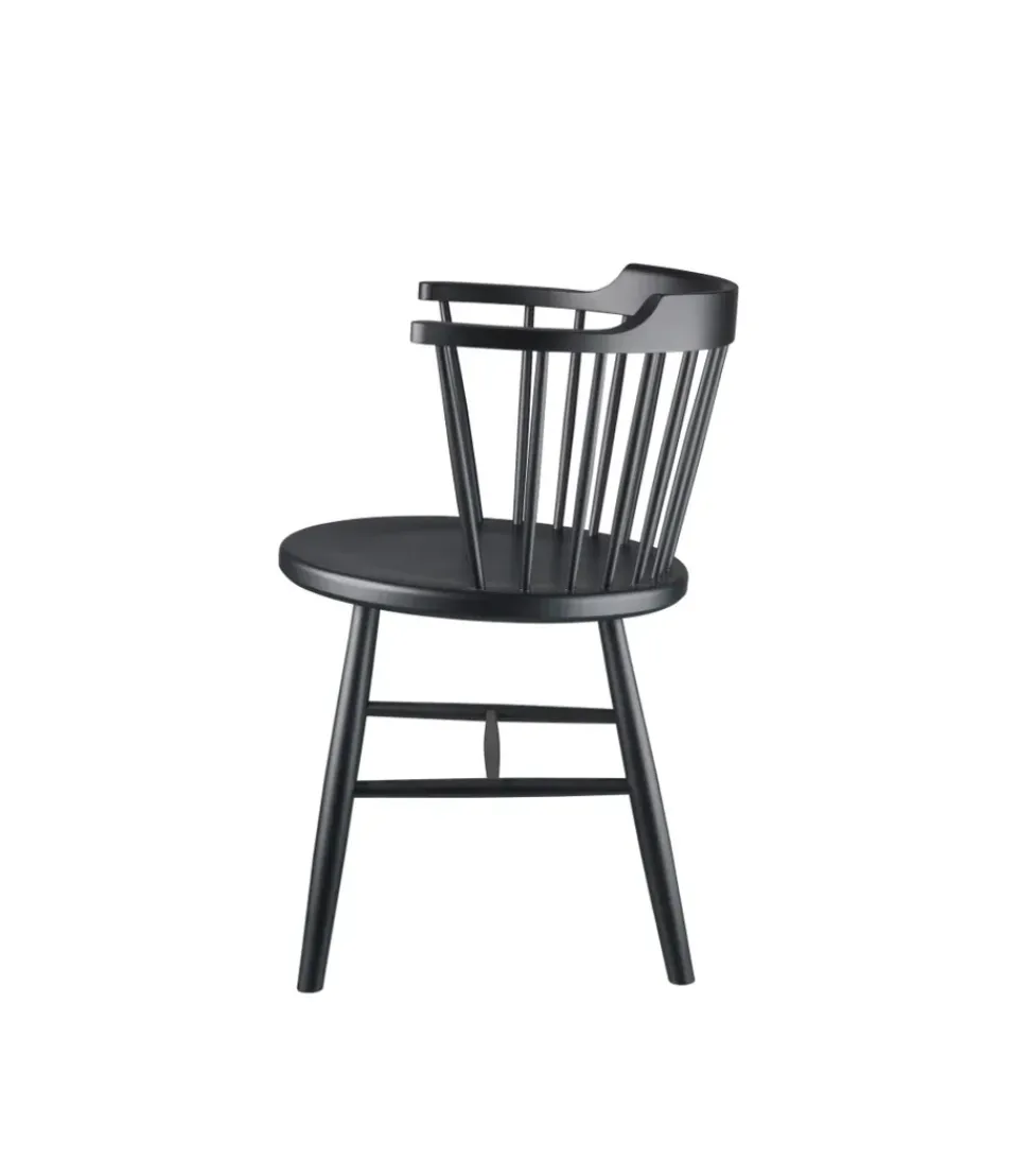 Silla J18, Beech black painted*FDB Møbler