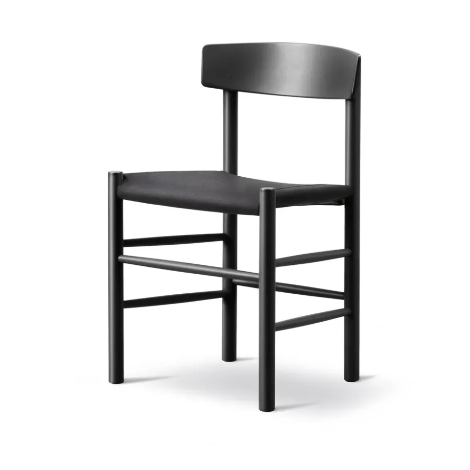 Silla J39, Haya lacada en -black canvas*Fredericia Furniture Best
