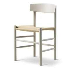 Silla J39, Pebble grey-trenzado natural*Fredericia Furniture