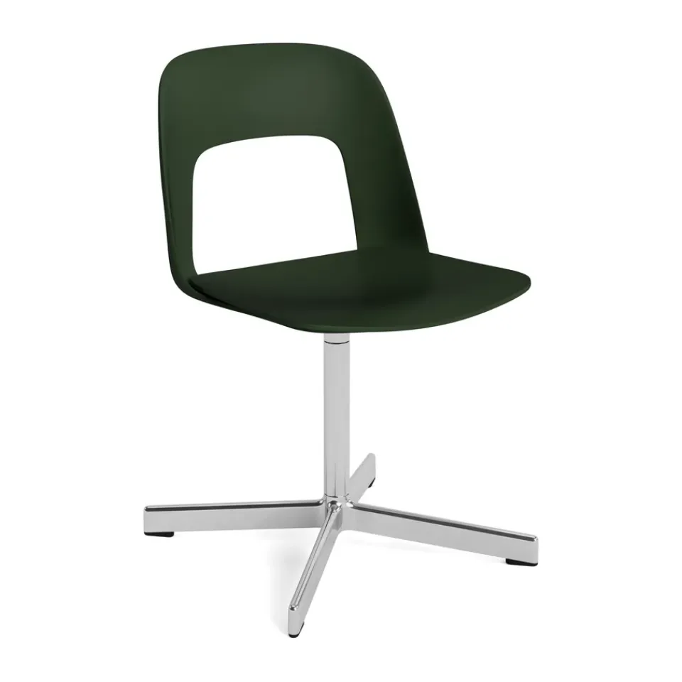 Silla Layout Chair 131, Bottle green-aluminio pulido*HAY