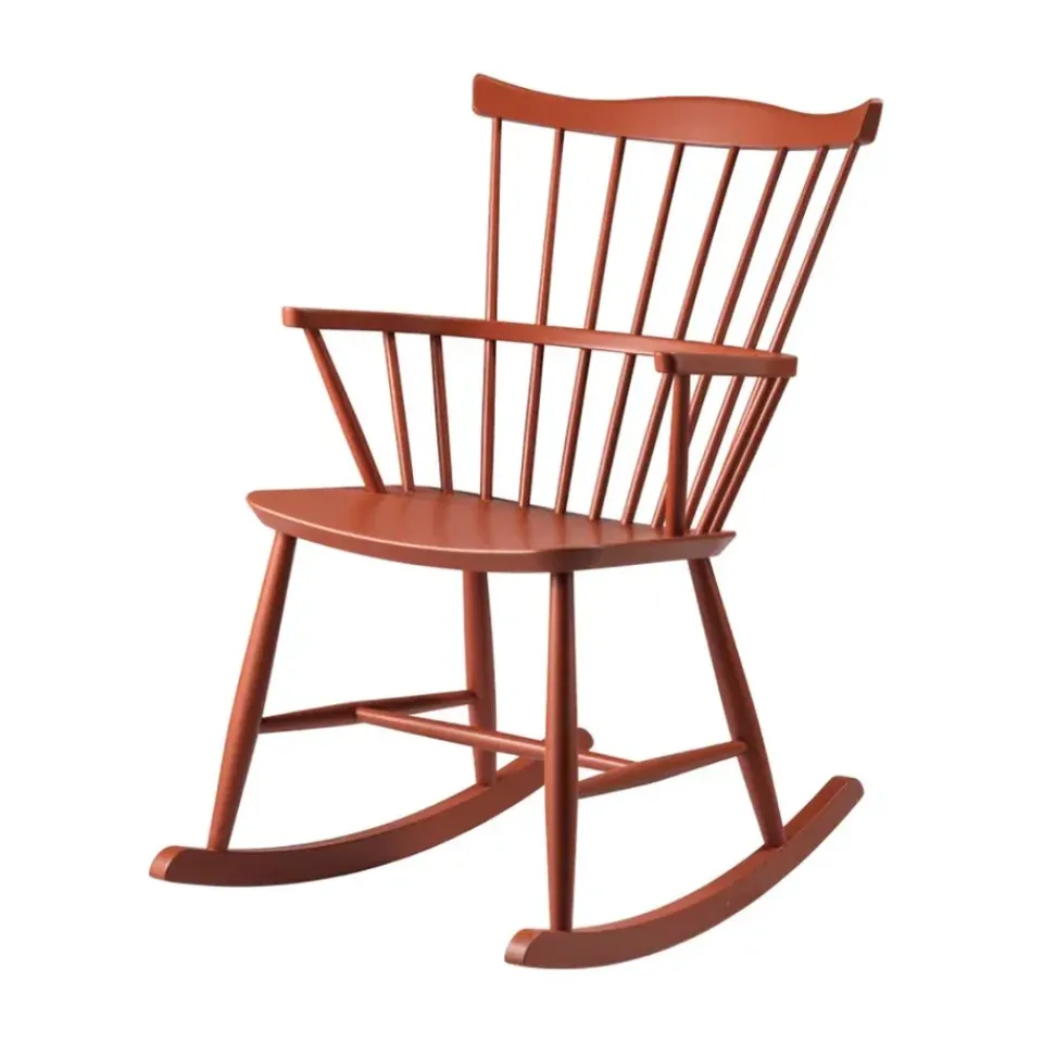Silla mecedora J52G, ladrillo*FDB Møbler Discount