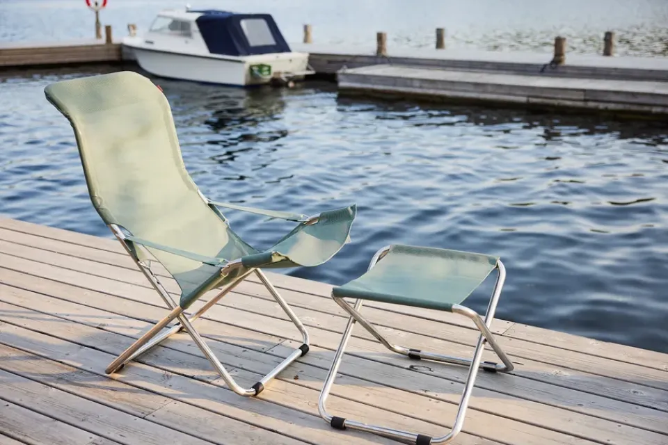 Silla para tomar el sol Fiesta, Sage green-estructura de aluminio*Fiam Sale