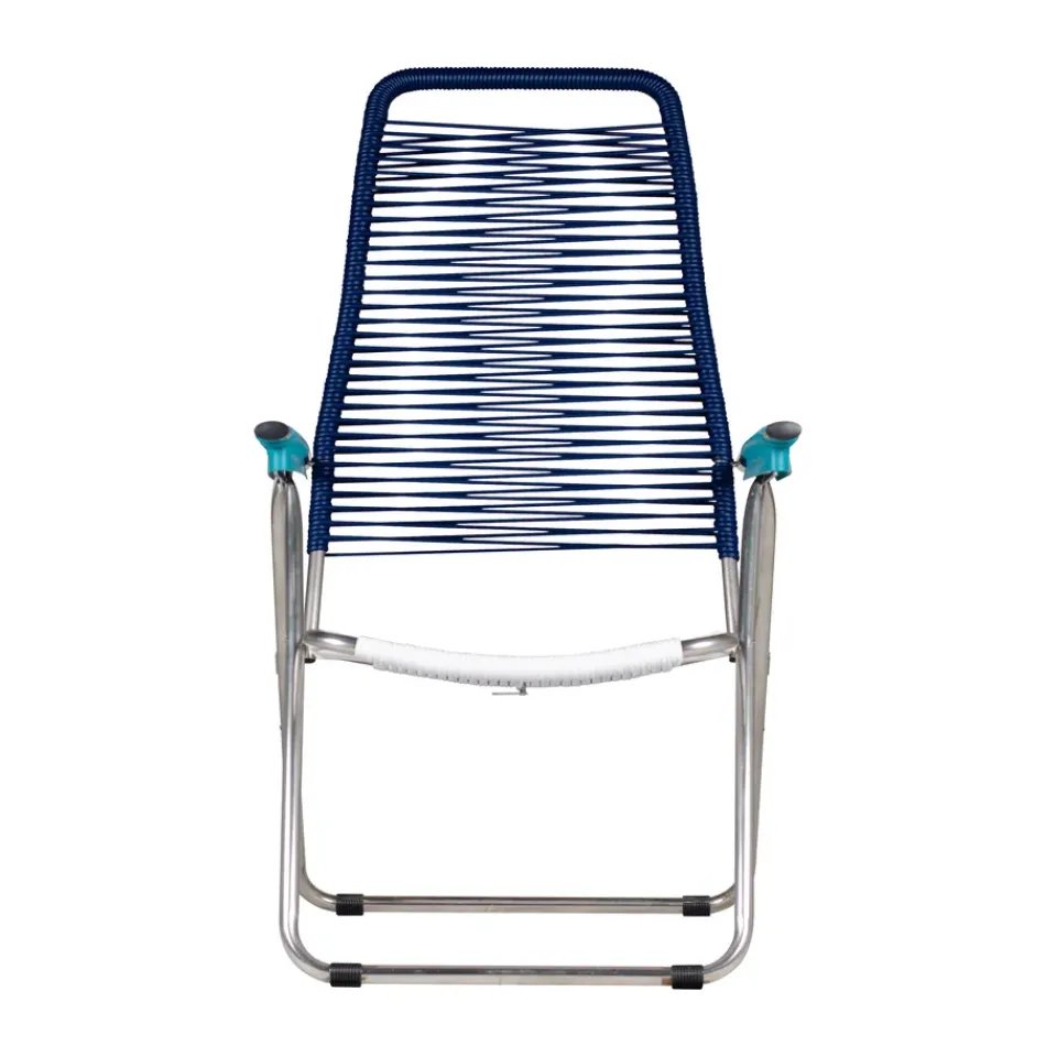 Silla para tomar el sol sin reposapiés Spaghetti, , estructura de aluminio, azul*Fiam