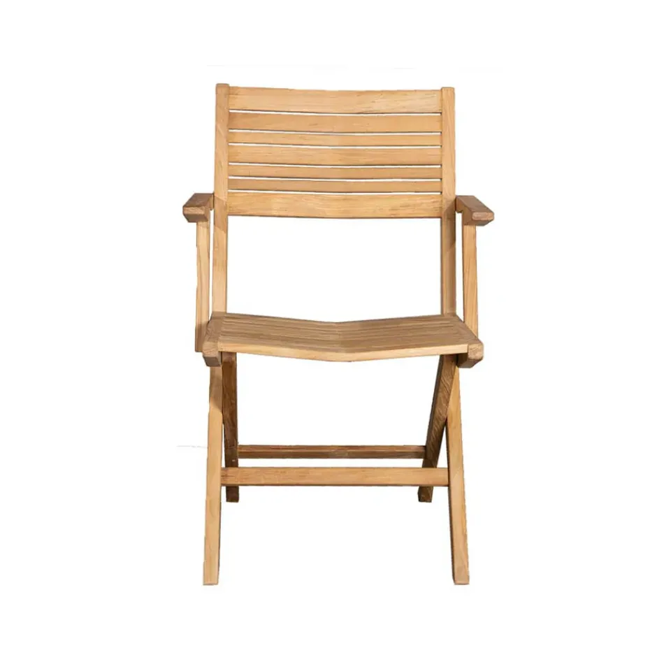 Silla plegable Flip, Teak, con reposabrazos*Cane-line Online