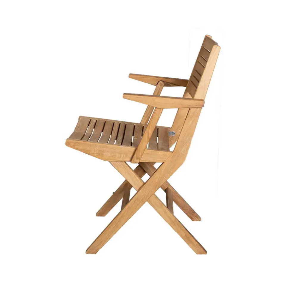 Silla plegable Flip, Teak, con reposabrazos*Cane-line Online