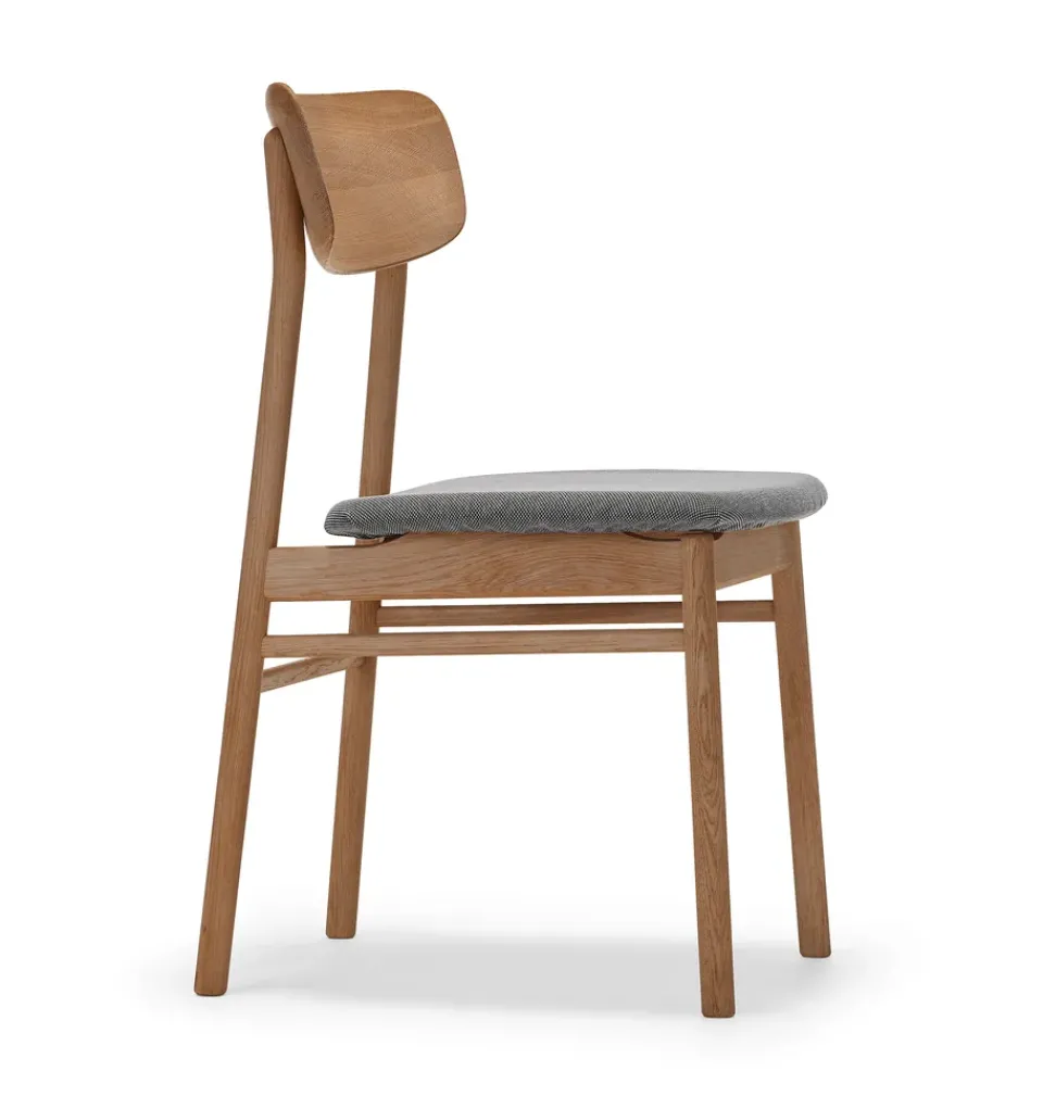Silla Prima Vista roble aceitado, Tela blues 9202 marrón-beige*Stolab Outlet
