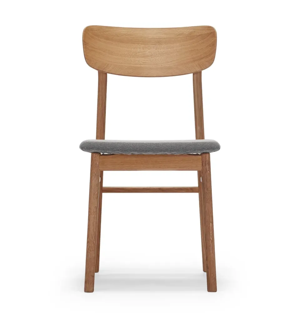 Silla Prima Vista roble aceitado, Tela blues 9202 marrón-beige*Stolab Outlet