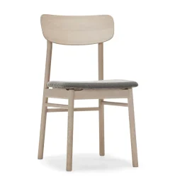 Silla Prima Vista roble barnizado mate claro, Tela blues 9202 marrón-beige*Stolab Discount
