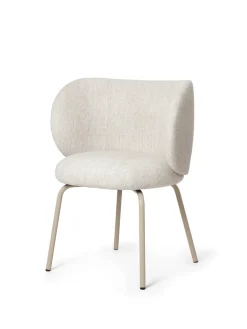 Silla Rico dining chair bouclé, Off-white-cashmere*Ferm Living Online