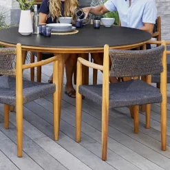 Silla Royal, Dark grey, teak*Cane-line New