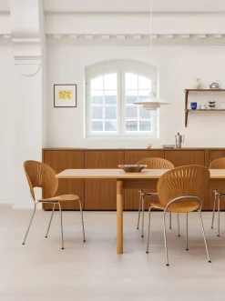 Silla Trinidad 3398, Roble aceitado - acero inoxidable cepillado*Fredericia Furniture Sale