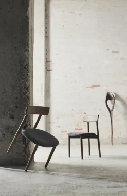 Sillas con asiento Tetra, Tejido color granito-roble oscuro*MUUBS Sale