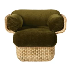 Sillón Basket tapizado, Mumble Glamour Grupo 40-ratán*GUBI Online