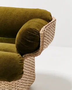 Sillón Basket tapizado, Mumble Glamour Grupo 40-ratán*GUBI Online