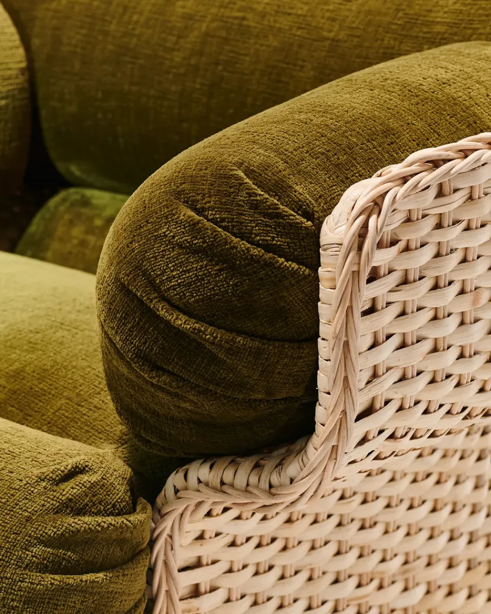 Sillón Basket tapizado, Mumble Glamour Grupo 40-ratán*GUBI Online