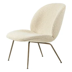 Sillón Beetle lounge chair fully upholstered conic base, Dora boucle 0002-antique brass*GUBI