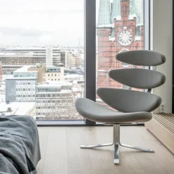 Sillón Corona, Cuero omni 301 - estructura cromada*Fredericia Furniture Best