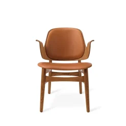 Sillón Gesture, Cuero silk 250 cognac, base de roble con aceite de teca*Warm Nordic Hot