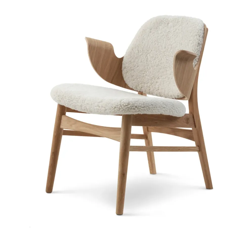 Sillón Gesture, Piel de oveja moonlight, estructura de roble tratado*Warm Nordic Sale