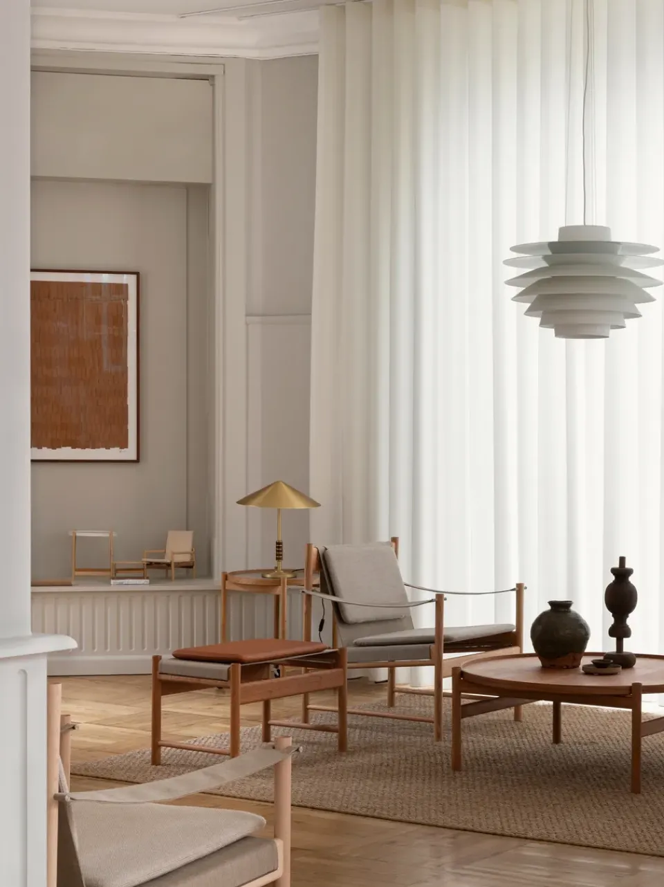 Sillón HB, Roble aceitado ahumado-lona natural*Brdr. Krüger Discount