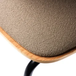 Sillón J183 Holmen con reposabrazos, Chapa de roble-patas negras-topo*FDB Møbler