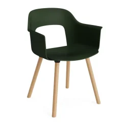 Sillón Layout Armchair 221 con reposabrazos, Bottle green-roble lacado*HAY Best