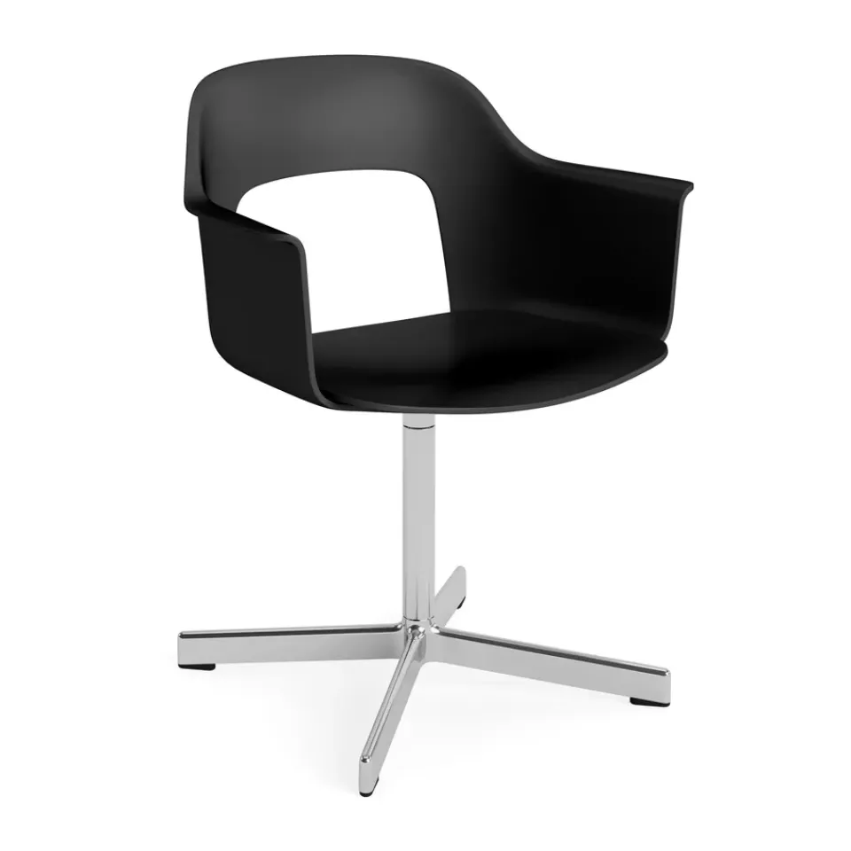 Sillón Layout Armchair 231 silla de oficina, Black-aluminio pulido 4 star swivel base*HAY Hot