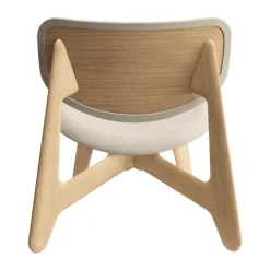 Sillón lounge Slab con asiento tapizado, Roble natural cepillado-Linara 05 CMHR Crema*Tom Dixon