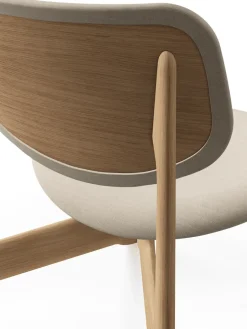 Sillón lounge Slab con asiento tapizado, Roble natural cepillado-Linara 05 CMHR Crema*Tom Dixon