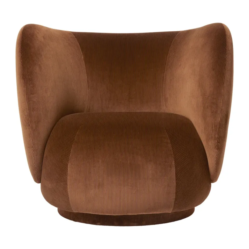 Sillón Rico lounge chair, Devoré velvet-Rust*Ferm Living Outlet