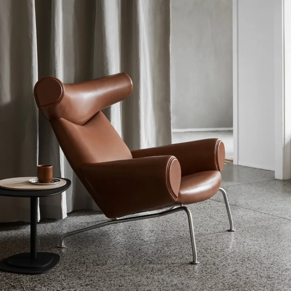 Sillón Wegner Ox, Cuero max 93-cromo*Fredericia Furniture Best
