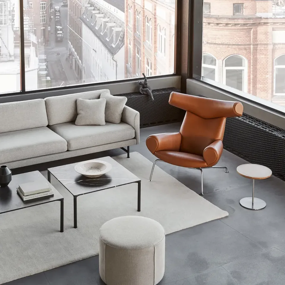 Sillón Wegner Ox, Cuero max 93-cromo*Fredericia Furniture Best