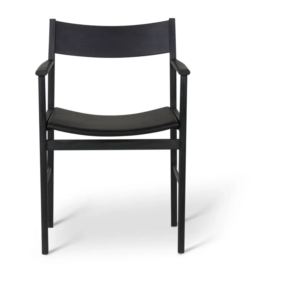 Siza silla con brazos, Fresno con lasur y tapizado de cuero*Mavis Best