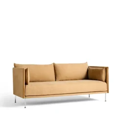 Sofá 2 plazas Silhouette, Linara 142 cognac-patas cromadas*HAY Discount