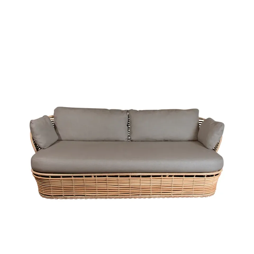 Sofá Basket de 2 plazas, Natural, cojines taupe*Cane-line Sale