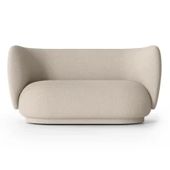 Sofá bouclé 2 plazas Rico, Wool bouclé natural*Ferm Living Sale