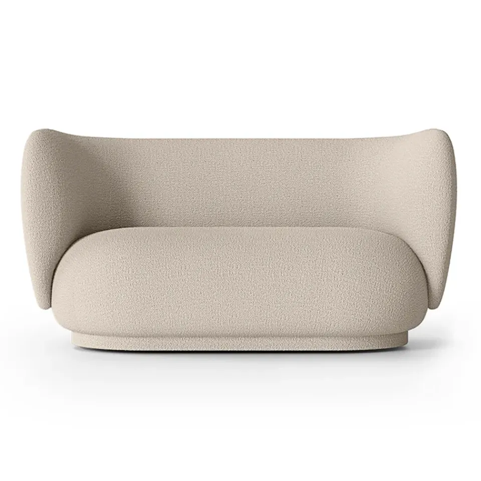 Sofá bouclé 2 plazas Rico, Wool bouclé natural*Ferm Living Sale