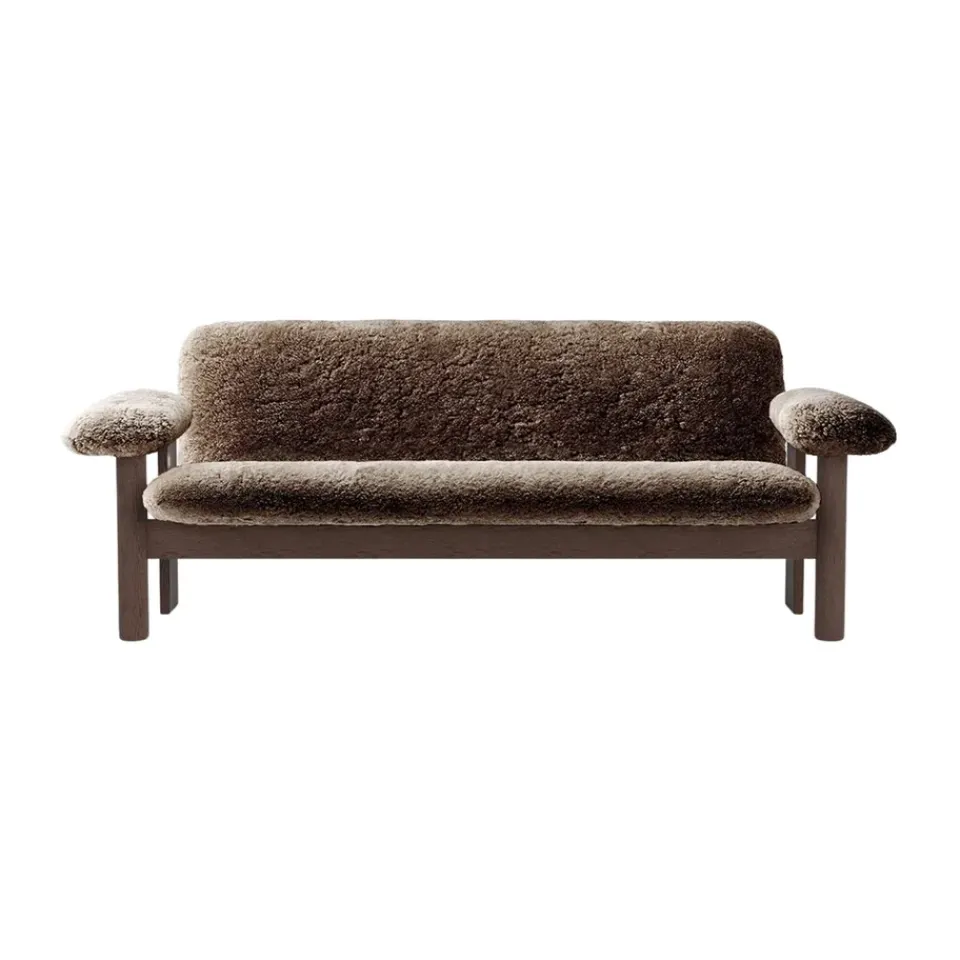 Sofá Brasilia 2 plazas, Dark oak-Sahara sheepskin curly*Audo Copenhagen