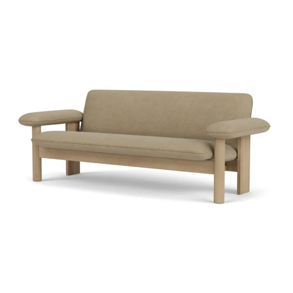 Sofá Brasilia 2 plazas, Natural oak-Audo Bouclé 02*Audo Copenhagen