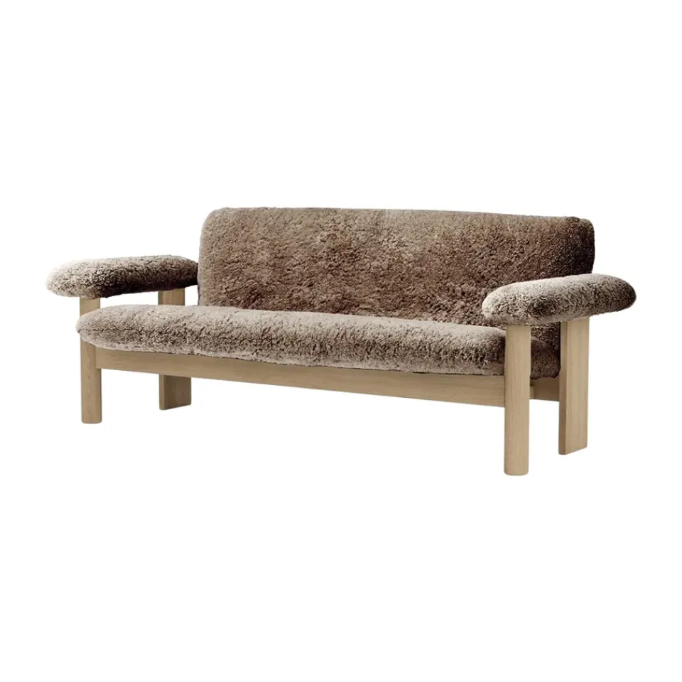 Sofá Brasilia 2 plazas, Natural oak-Sahara sheepskin curly*Audo Copenhagen Discount
