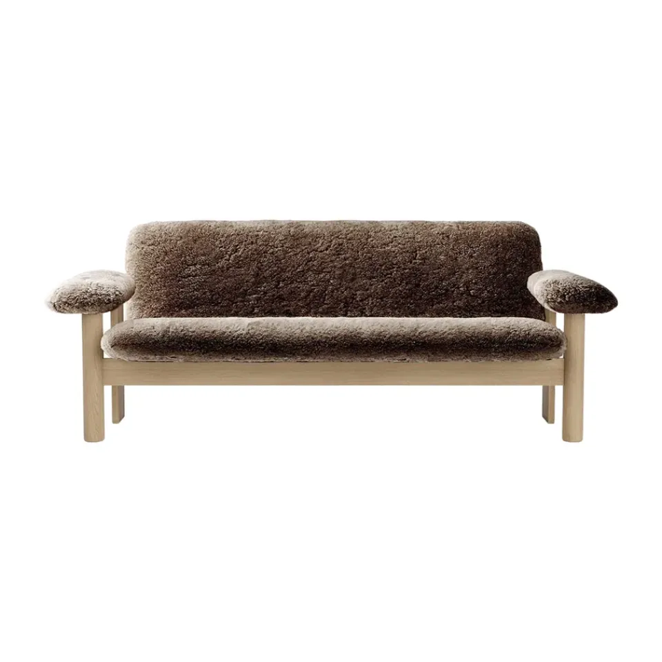 Sofá Brasilia 2 plazas, Natural oak-Sahara sheepskin curly*Audo Copenhagen Discount